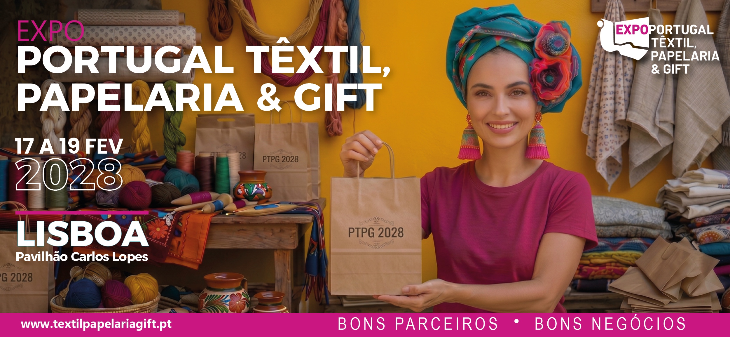 Banner de ligação ao sito Portugal Têxtil, Papelaria & Gift
